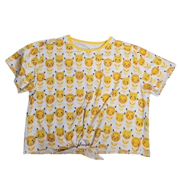 BLACKMILK Pokemon‎ Pikachu faces tie front crop short sleeve tee shirt XXL - Picture 3 of 10